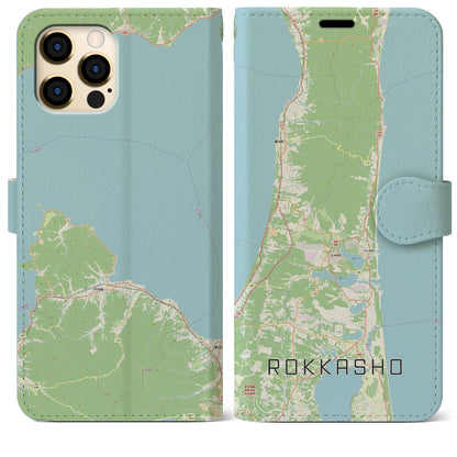 【六ヶ所（青森県）】地図柄iPhoneケース（手帳タイプ）