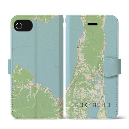 【六ヶ所（青森県）】地図柄iPhoneケース（手帳タイプ）