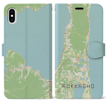 【六ヶ所（青森県）】地図柄iPhoneケース（手帳タイプ）