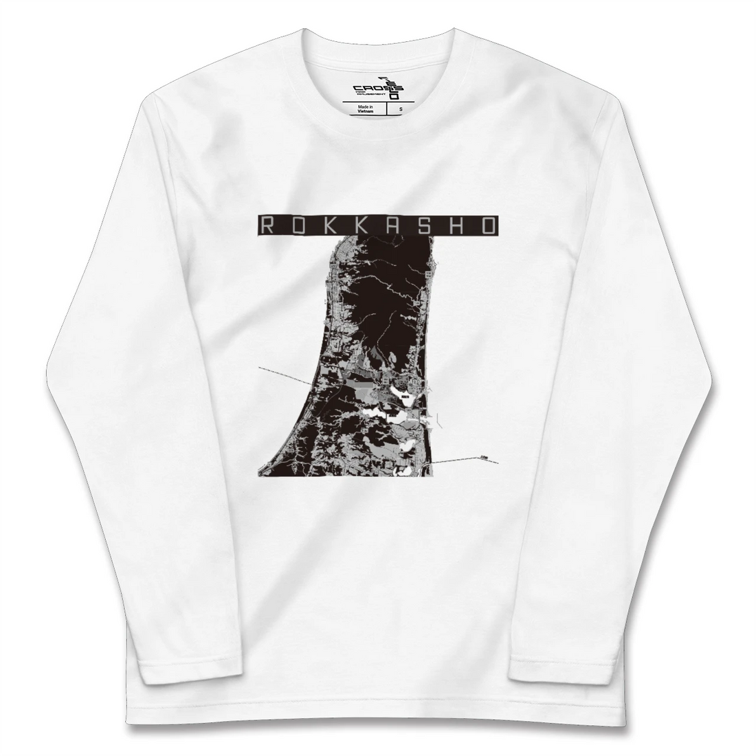 【六ヶ所（青森県）】地図柄ロングスリーブTシャツ