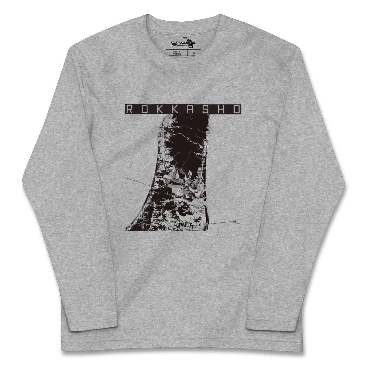 【六ヶ所（青森県）】地図柄ロングスリーブTシャツ