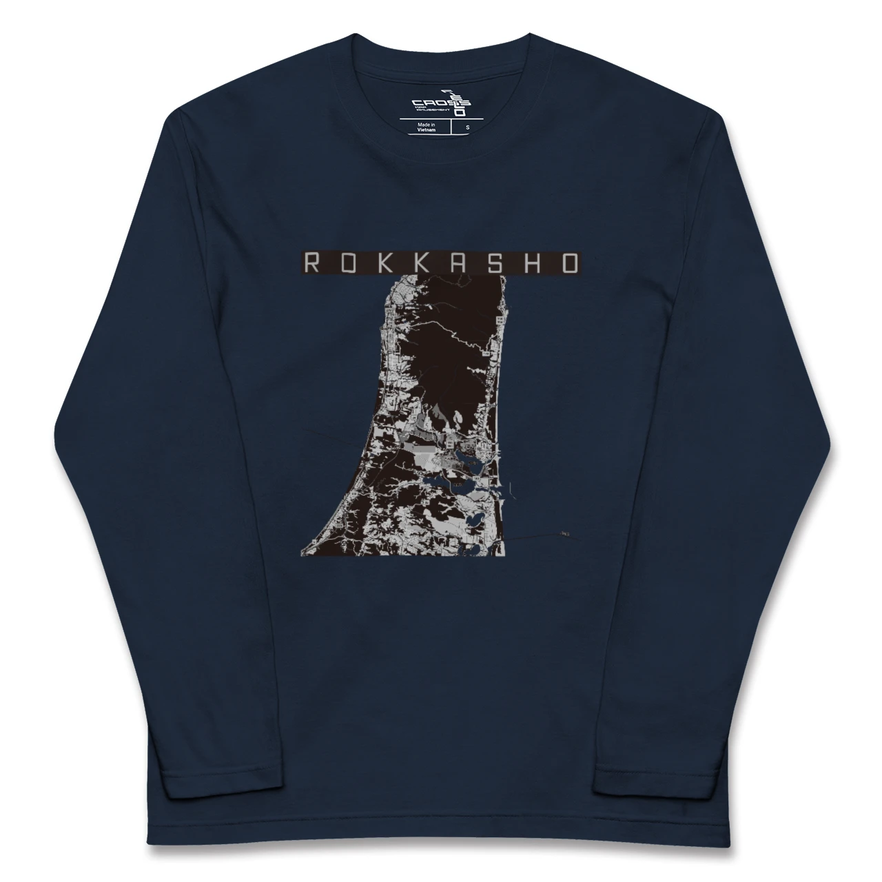 【六ヶ所（青森県）】地図柄ロングスリーブTシャツ