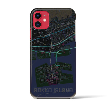 【六甲アイランド（兵庫県）】地図柄iPhoneケース（バックカバータイプ）