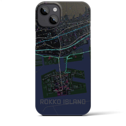 【六甲アイランド（兵庫県）】地図柄iPhoneケース（バックカバータイプ）