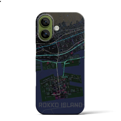 【六甲アイランド（兵庫県）】地図柄iPhoneケース（バックカバータイプ）