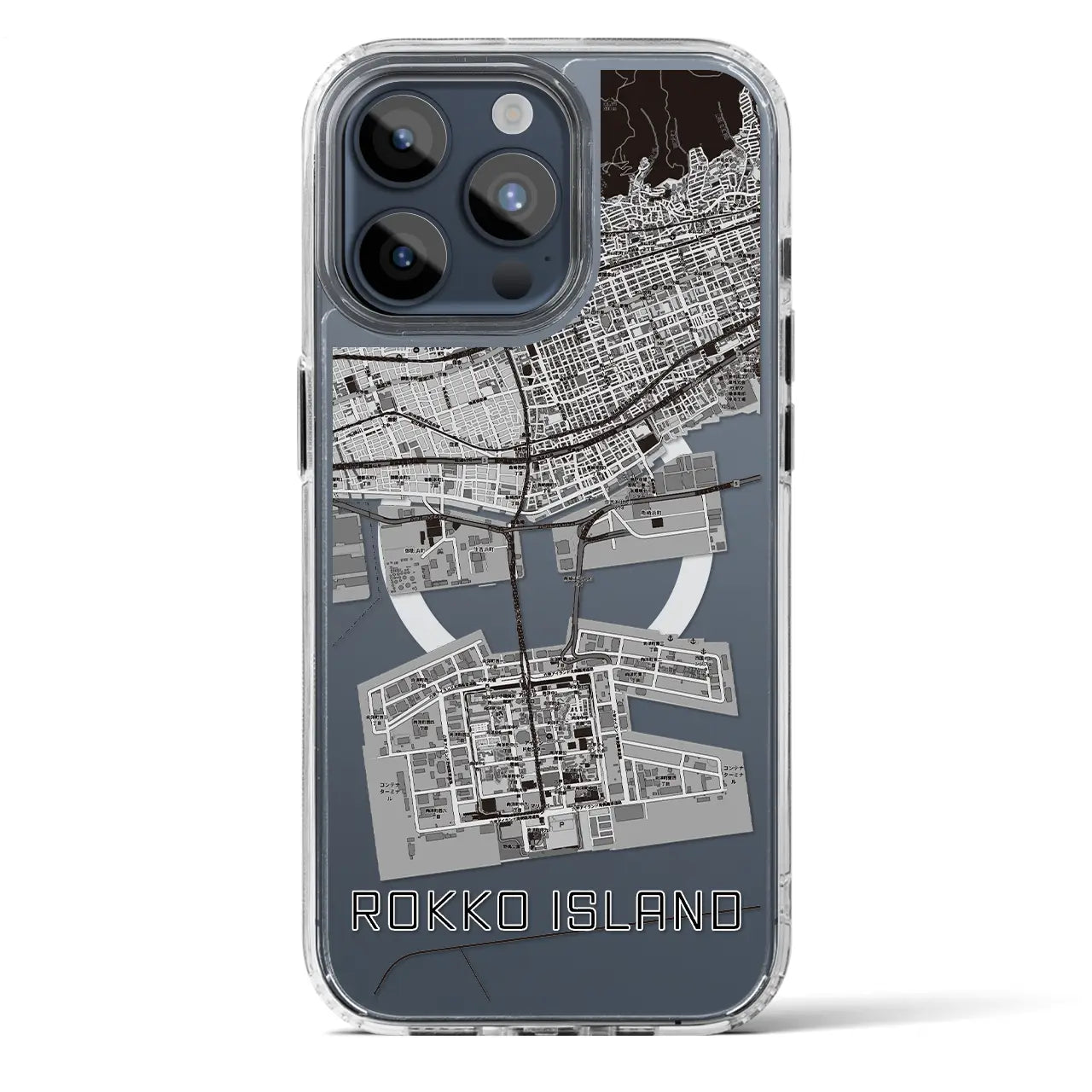 【六甲アイランド（兵庫県）】地図柄iPhoneケース（MagSafeタイプ）