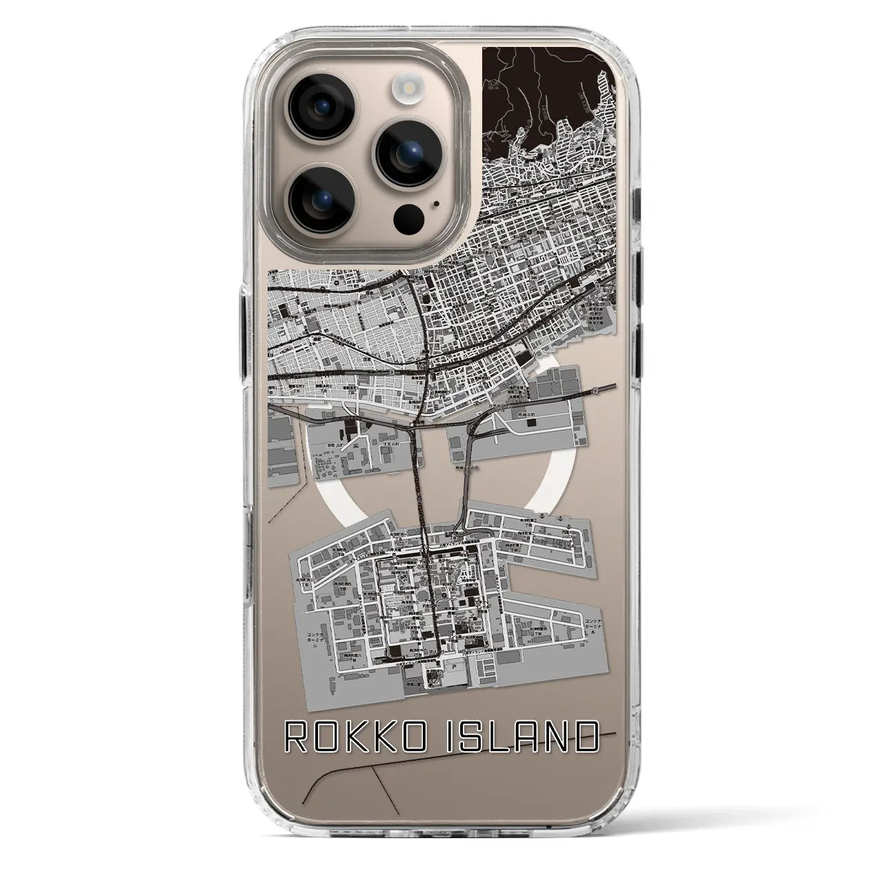 【六甲アイランド（兵庫県）】地図柄iPhoneケース（MagSafeタイプ）