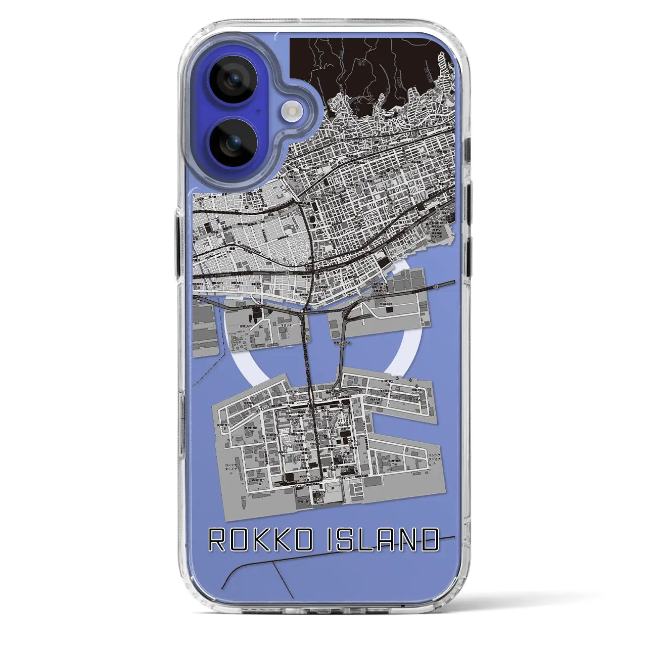 【六甲アイランド（兵庫県）】地図柄iPhoneケース（MagSafeタイプ）
