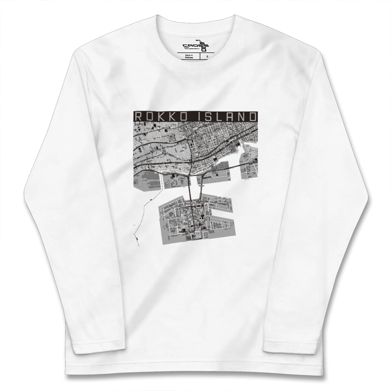 【六甲アイランド（兵庫県）】地図柄ロングスリーブTシャツ
