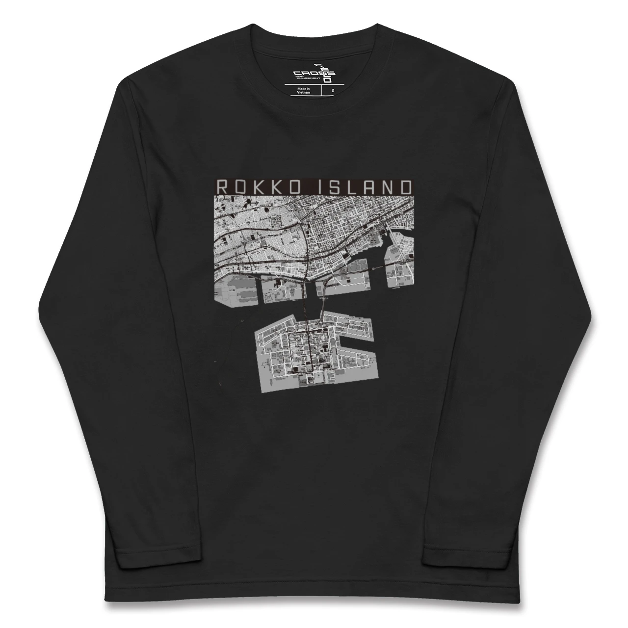 【六甲アイランド（兵庫県）】地図柄ロングスリーブTシャツ