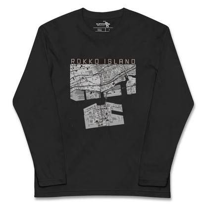 【六甲アイランド（兵庫県）】地図柄ロングスリーブTシャツ