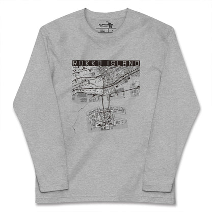 【六甲アイランド（兵庫県）】地図柄ロングスリーブTシャツ