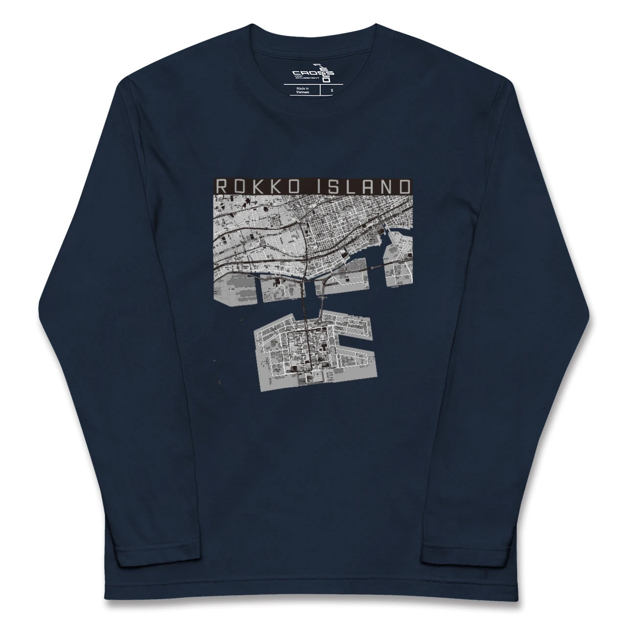 【六甲アイランド（兵庫県）】地図柄ロングスリーブTシャツ