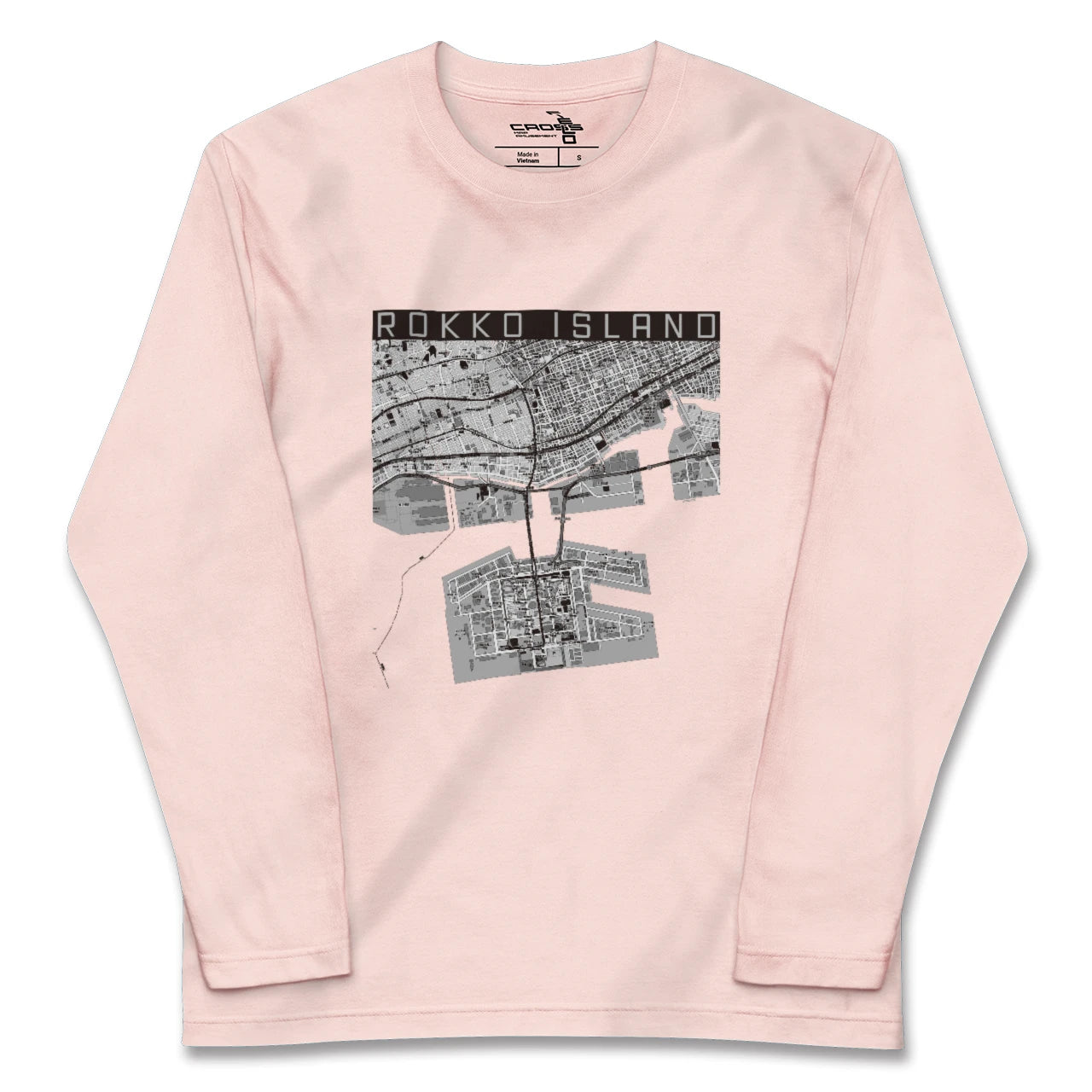 【六甲アイランド（兵庫県）】地図柄ロングスリーブTシャツ