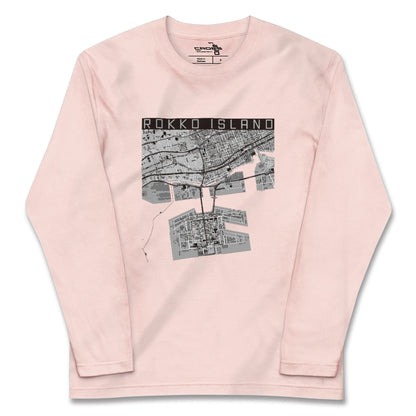 【六甲アイランド（兵庫県）】地図柄ロングスリーブTシャツ
