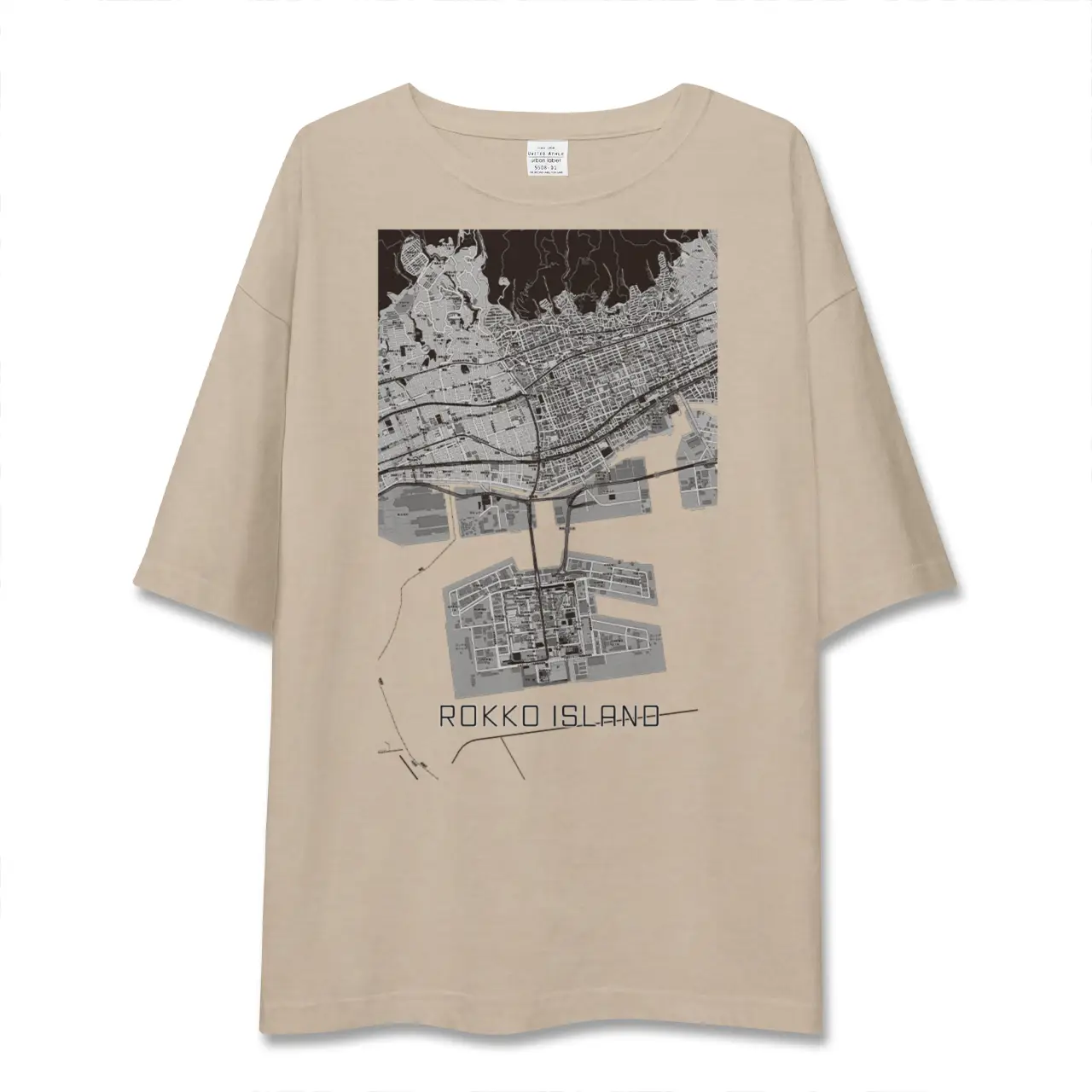 【六甲アイランド（兵庫県）】地図柄ビッグシルエットTシャツ