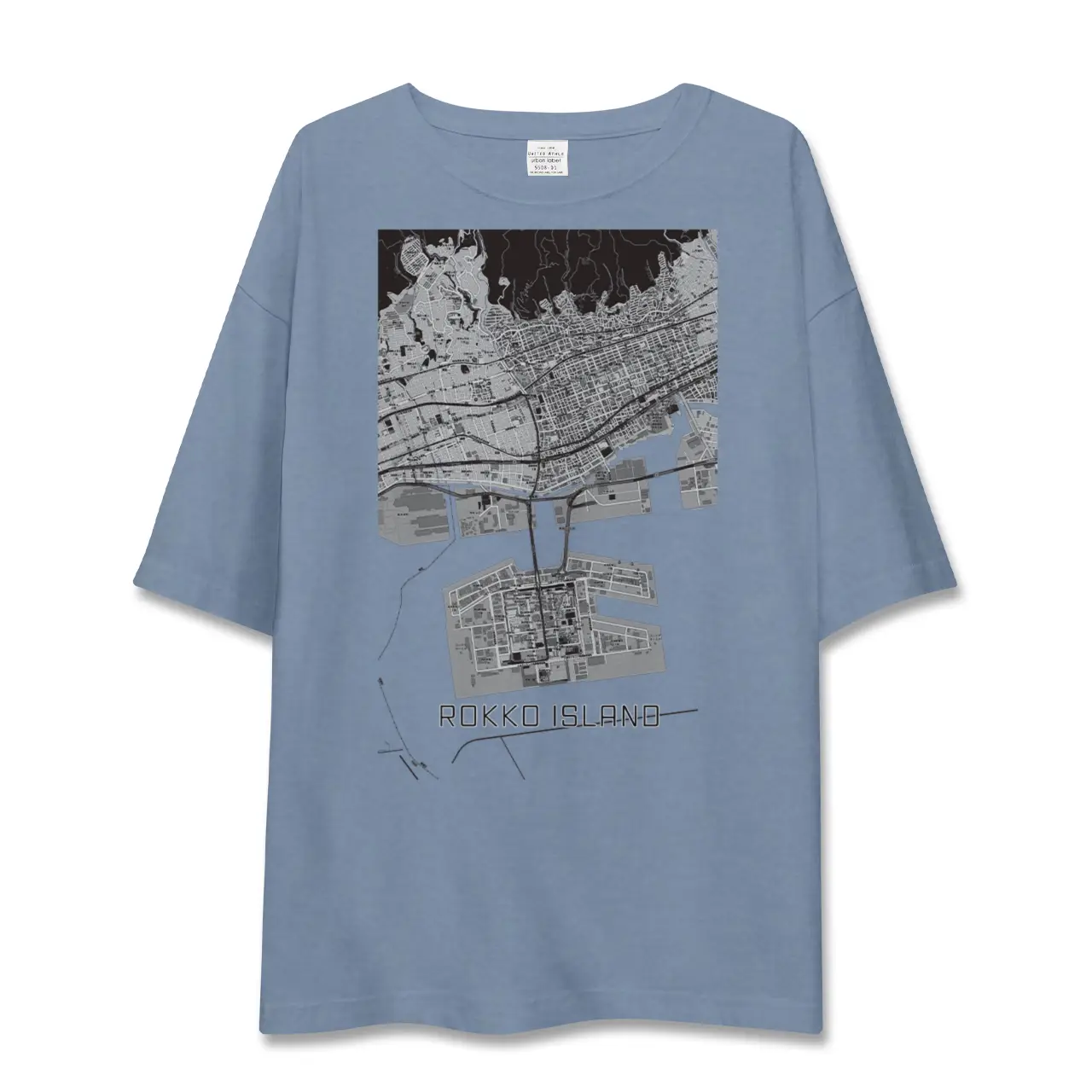 【六甲アイランド（兵庫県）】地図柄ビッグシルエットTシャツ