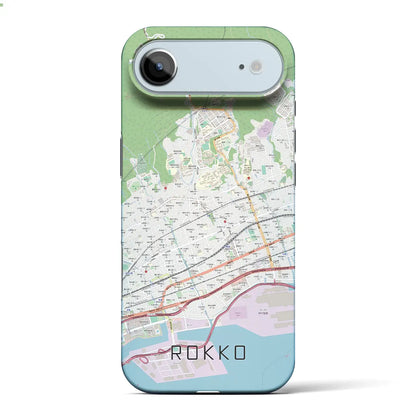 【六甲（兵庫県）】地図柄iPhoneケース（バックカバータイプ）