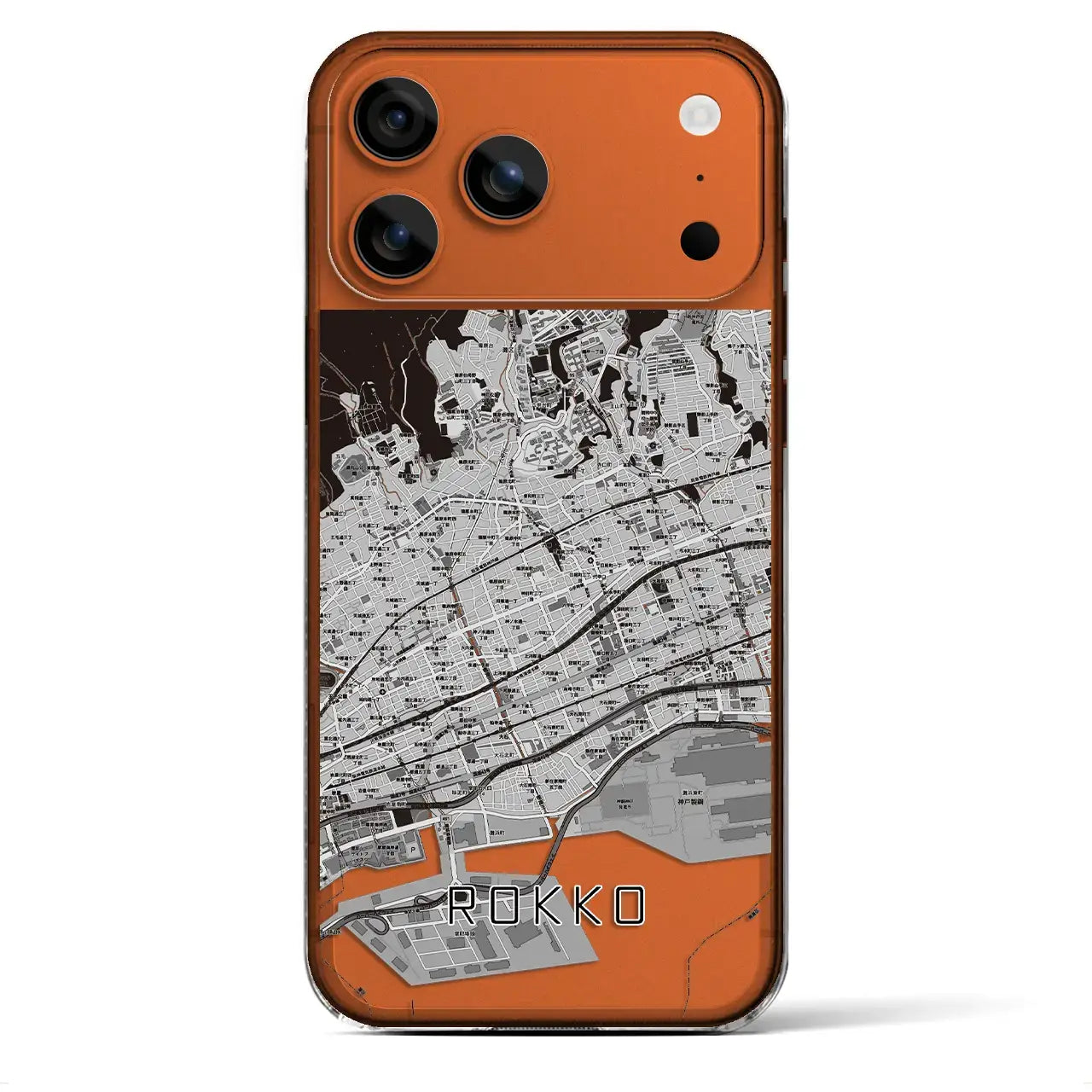 【六甲（兵庫県）】地図柄iPhoneケース（クリアタイプ）