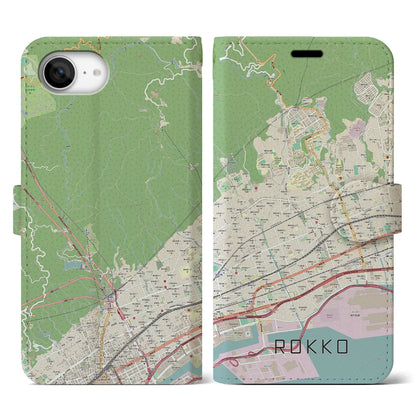 【六甲（兵庫県）】地図柄iPhoneケース（手帳タイプ）