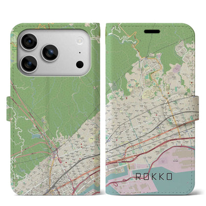 【六甲（兵庫県）】地図柄iPhoneケース（手帳タイプ）