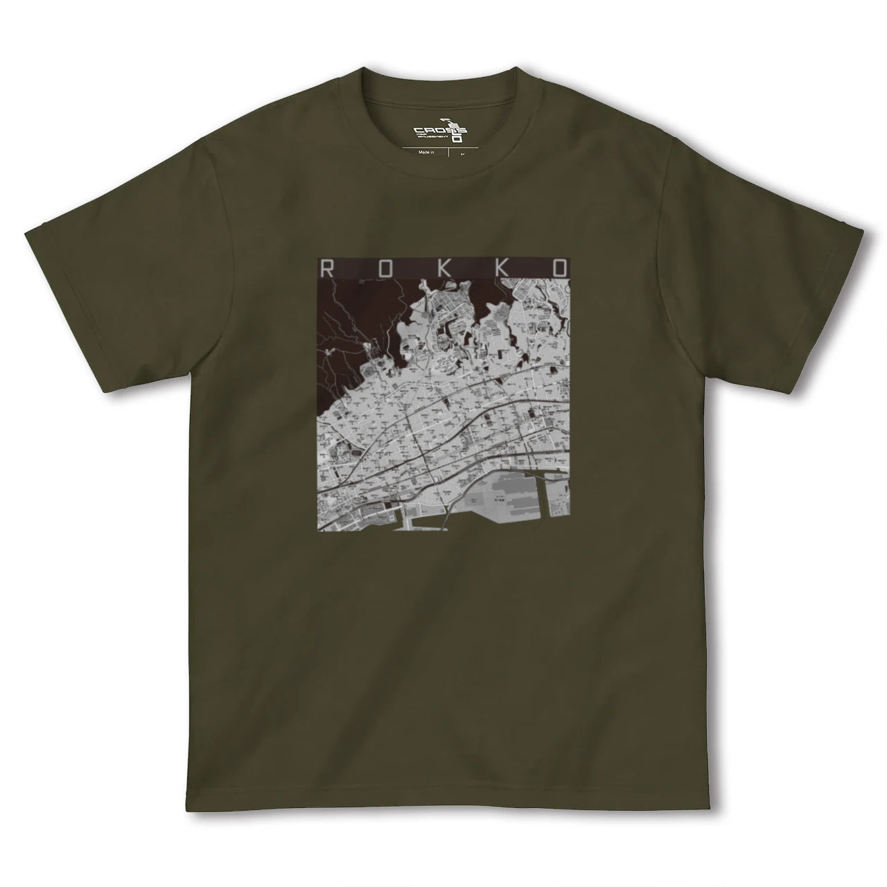 【六甲（兵庫県）】地図柄ヘビーウェイトTシャツ