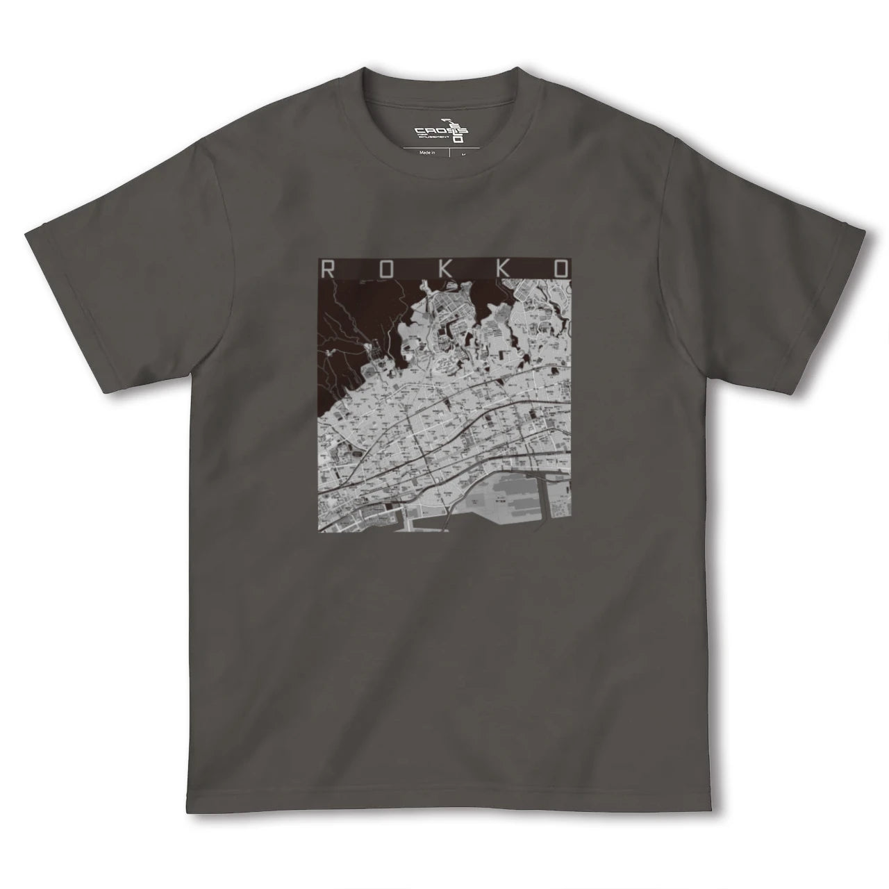 【六甲（兵庫県）】地図柄ヘビーウェイトTシャツ