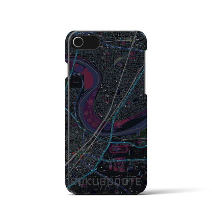 【六郷土手（東京都）】地図柄iPhoneケース（バックカバータイプ）