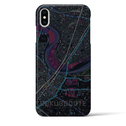 【六郷土手（東京都）】地図柄iPhoneケース（バックカバータイプ）