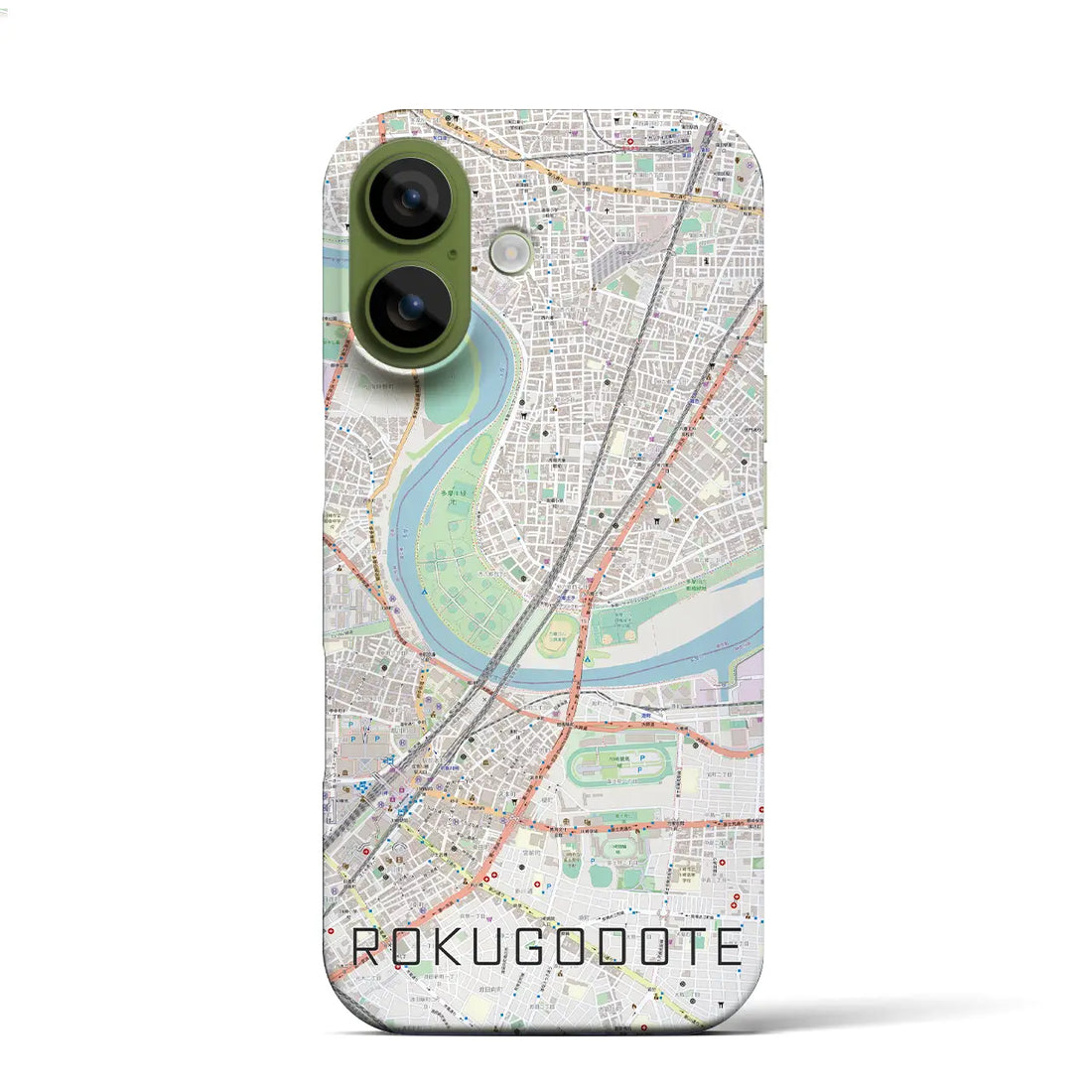 【六郷土手（東京都）】地図柄iPhoneケース（バックカバータイプ）ナチュラル・iPhone 17 Pro Max 用