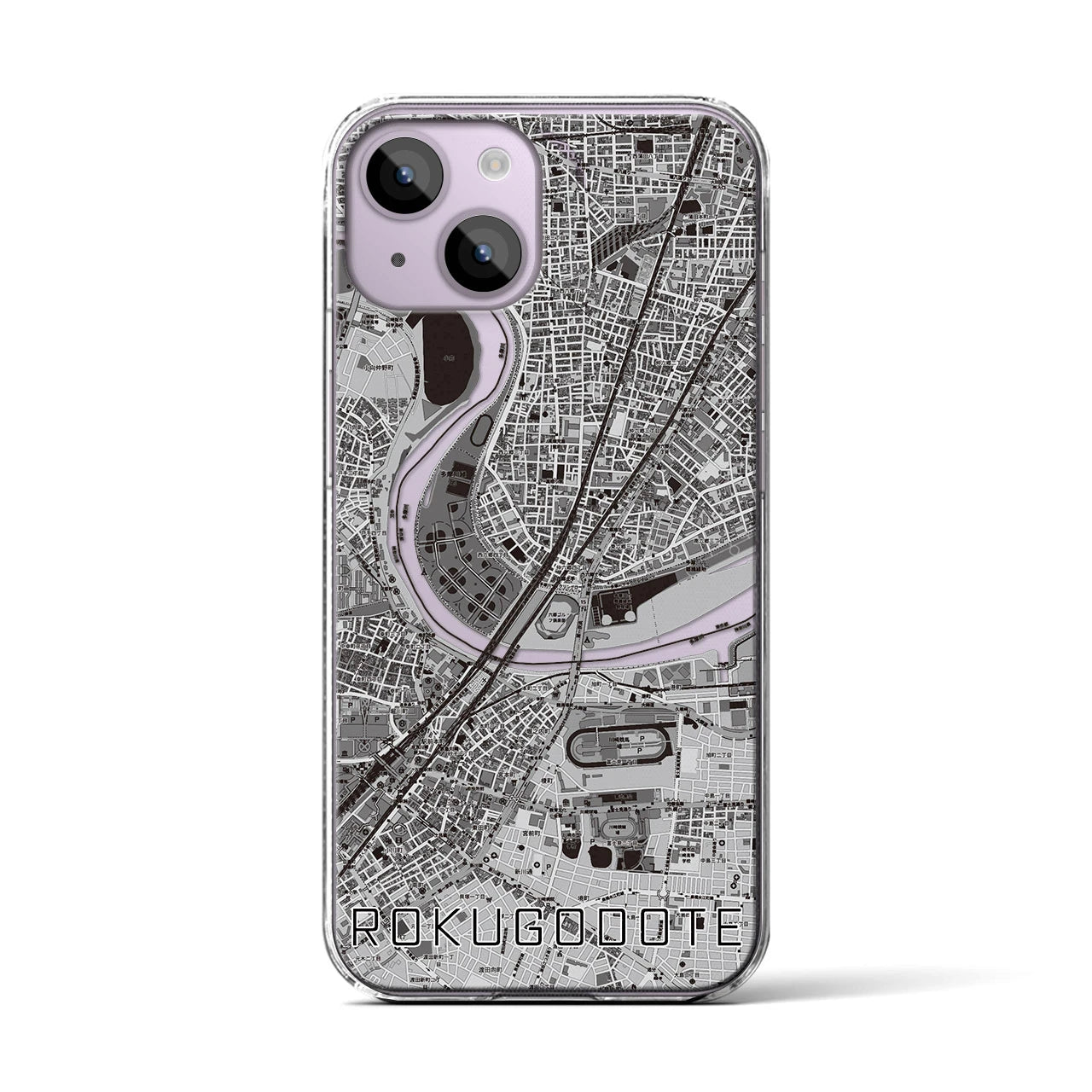 【六郷土手（東京都）】地図柄iPhoneケース（クリアタイプ）