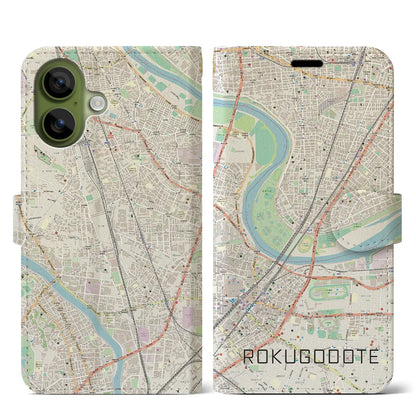 【六郷土手（東京都）】地図柄iPhoneケース（手帳タイプ）