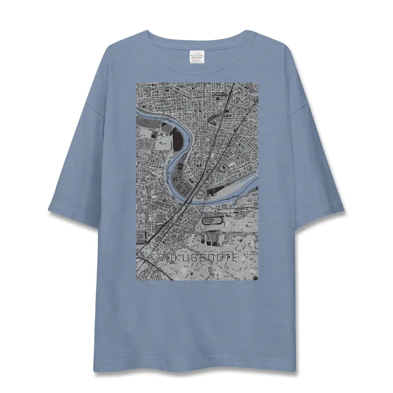 【六郷土手（東京都）】地図柄ビッグシルエットTシャツ