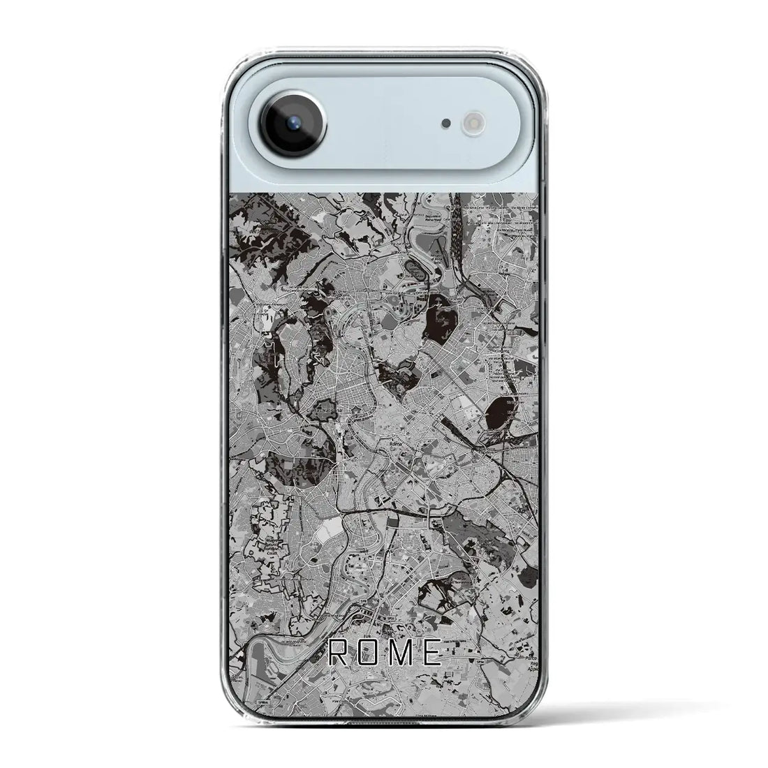 【ローマ(イタリア)】地図柄iPhoneケース(クリアタイプ)モノトーン・iPhone 17 Pro Max 用