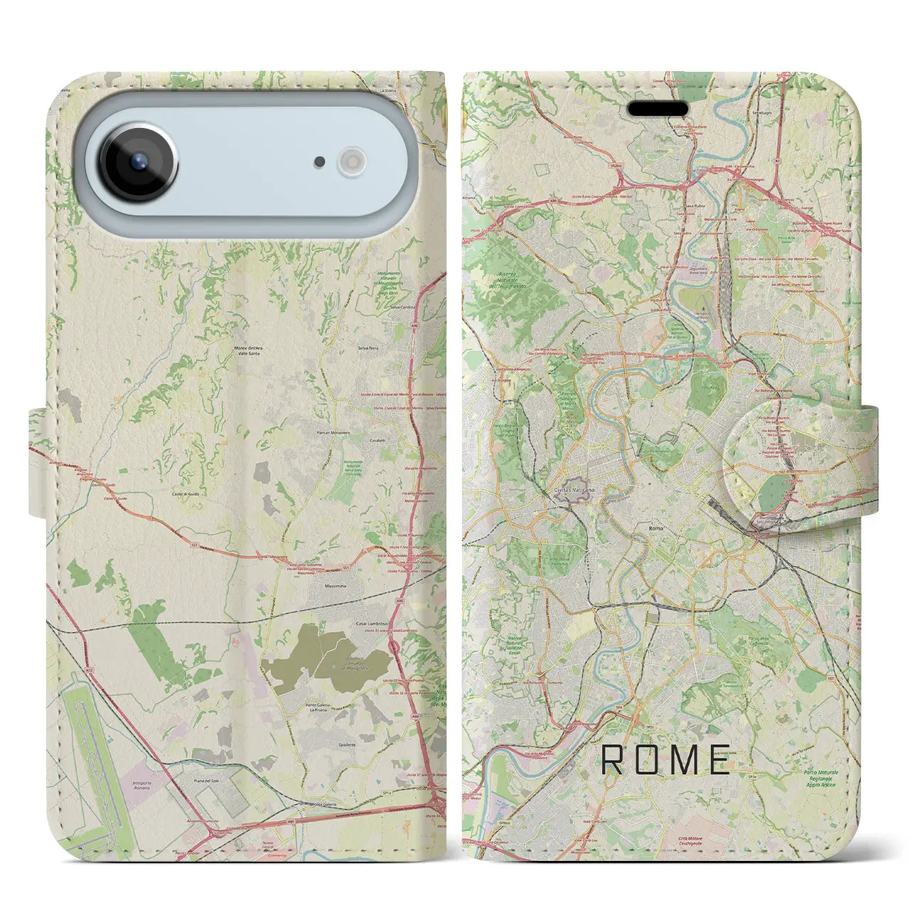 【ローマ（イタリア）】地図柄iPhoneケース（手帳タイプ）