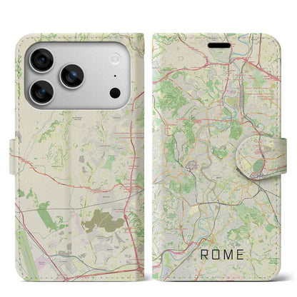 【ローマ（イタリア）】地図柄iPhoneケース（手帳タイプ）