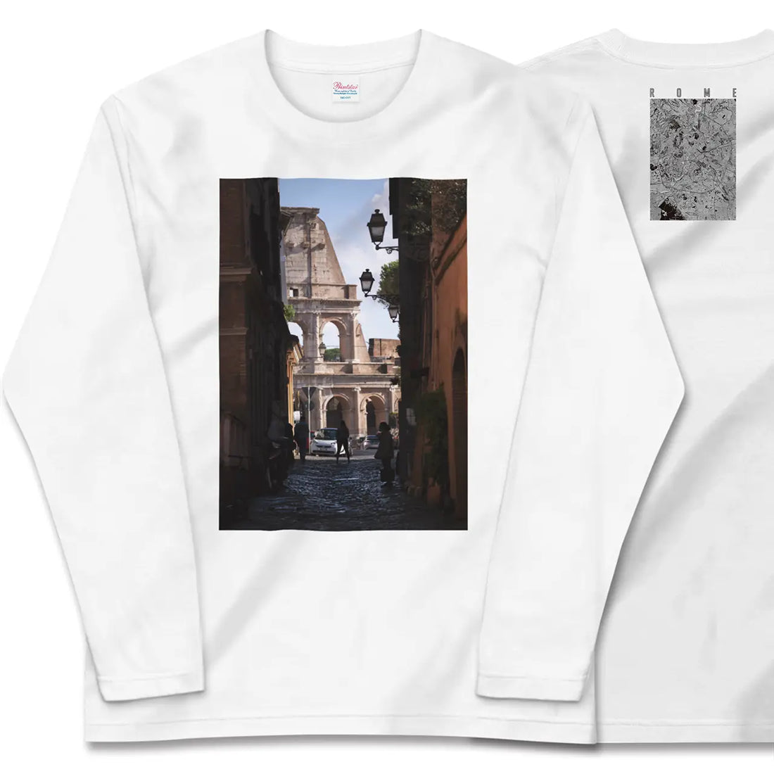【ローマ(イタリア)】Map World ロングスリーブTシャツ
