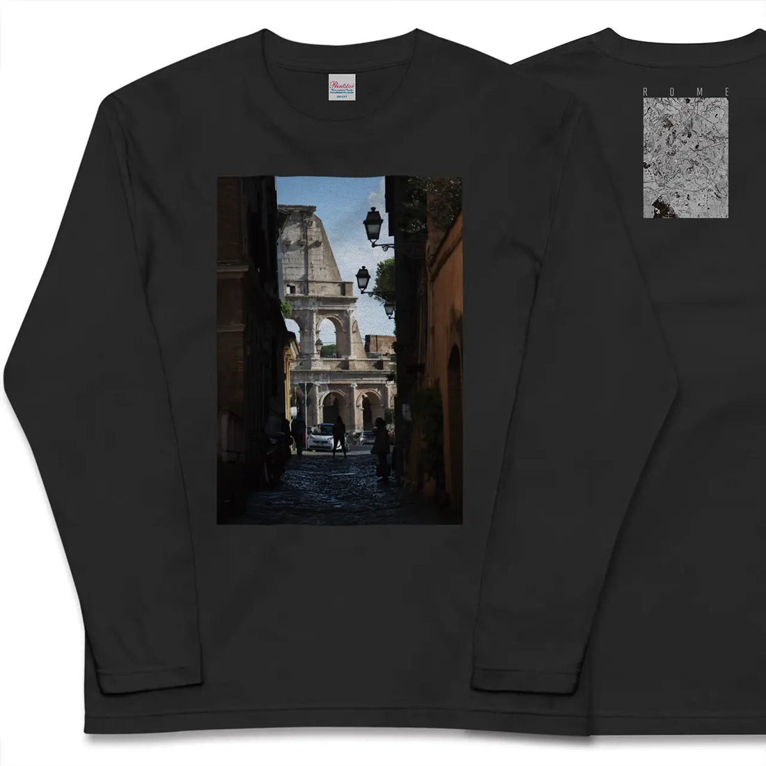 【ローマ(イタリア)】Map World ロングスリーブTシャツ