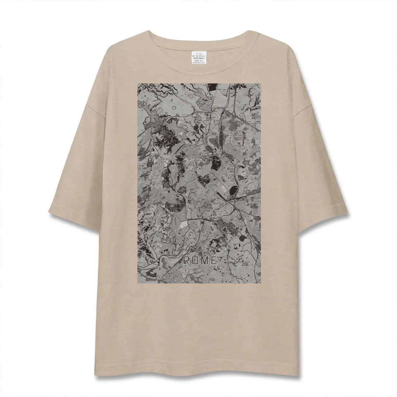 【ローマ（イタリア）】地図柄ビッグシルエットTシャツ