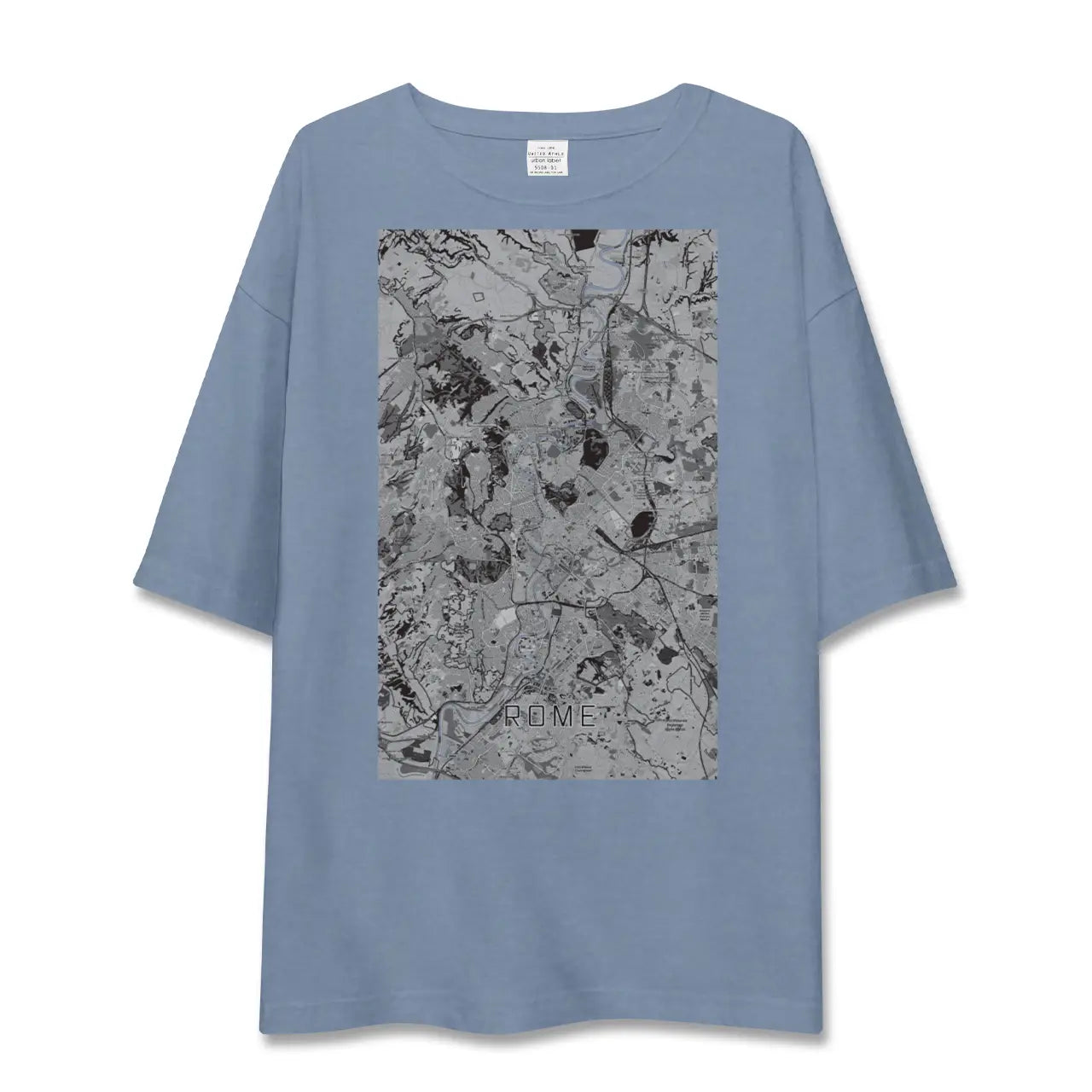 【ローマ（イタリア）】地図柄ビッグシルエットTシャツ