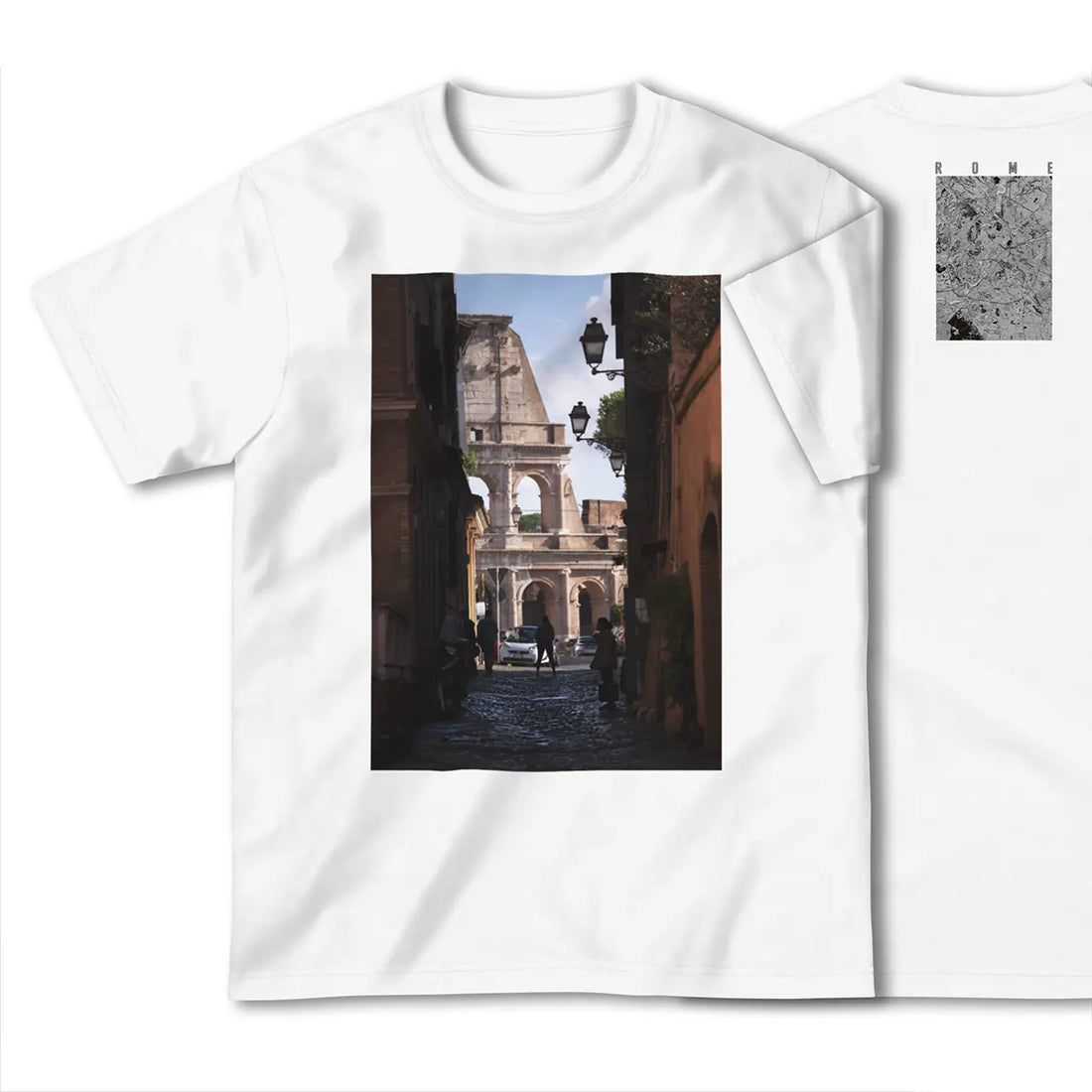 【ローマ(イタリア)】Map World ハイクオリティTシャツ