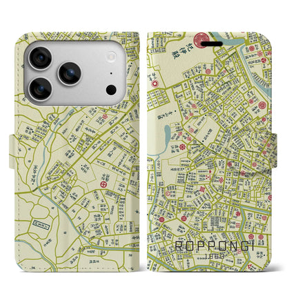 【六本木（東京都）】万延江戸図iPhoneケース（手帳タイプ）