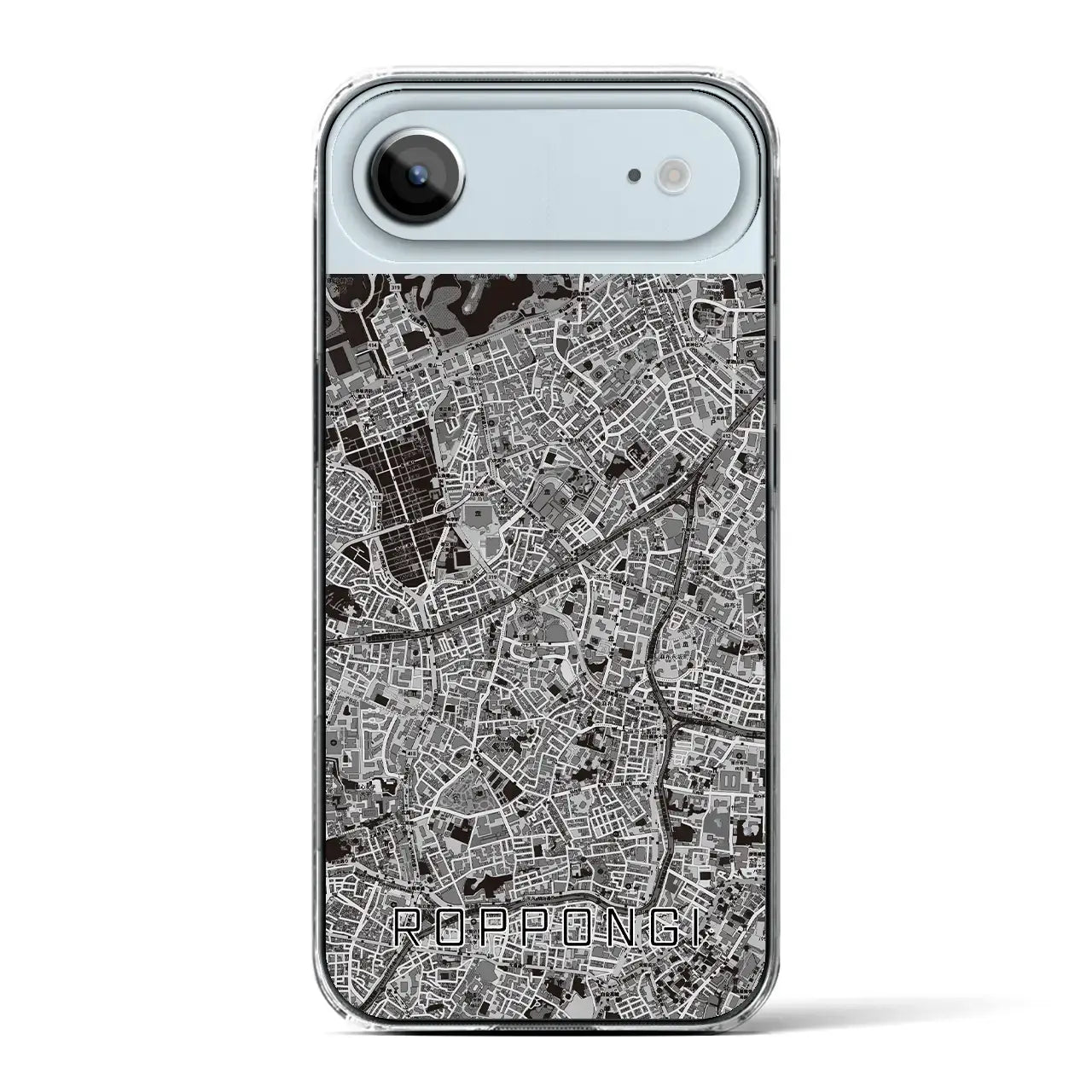 【六本木（東京都）】地図柄iPhoneケース（クリアタイプ）モノトーン・iPhone 17 Pro Max 用