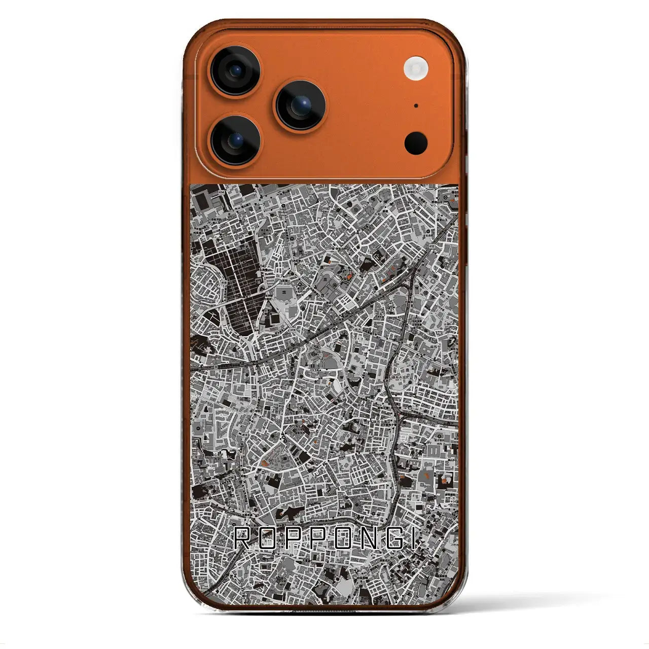【六本木（東京都）】地図柄iPhoneケース（クリアタイプ）モノトーン・iPhone 17 Pro Max 用
