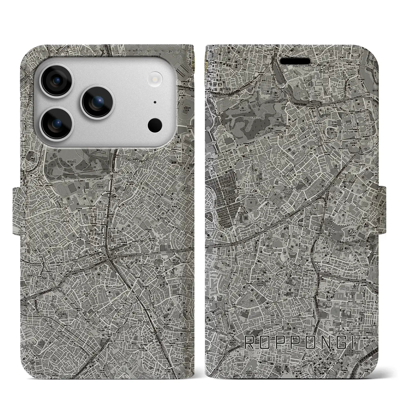 【六本木（東京都）】地図柄iPhoneケース（手帳タイプ）