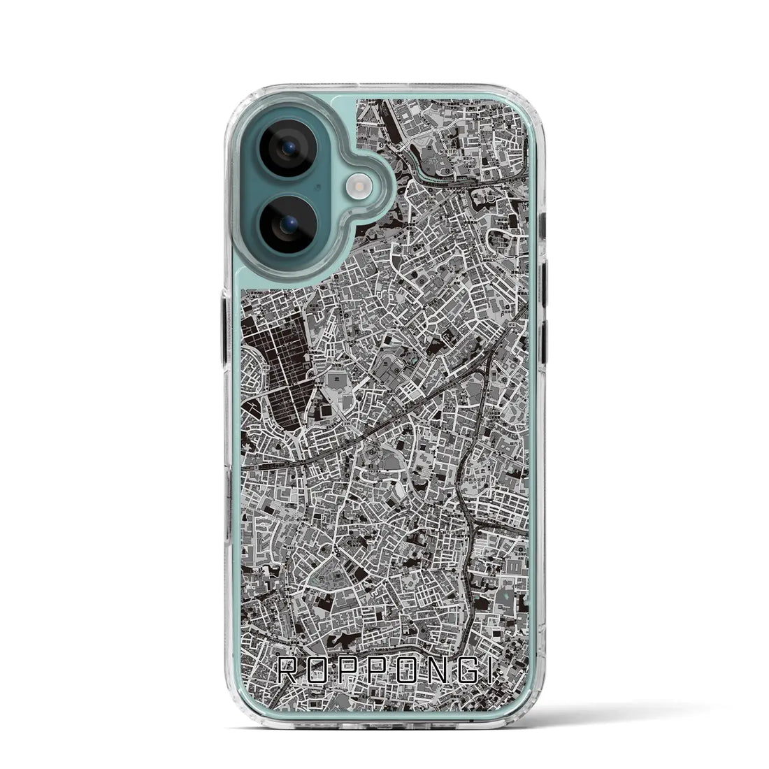 【六本木（東京都）】地図柄iPhoneケース（MagSafeタイプ）モノトーン・iPhone 16 Pro 用