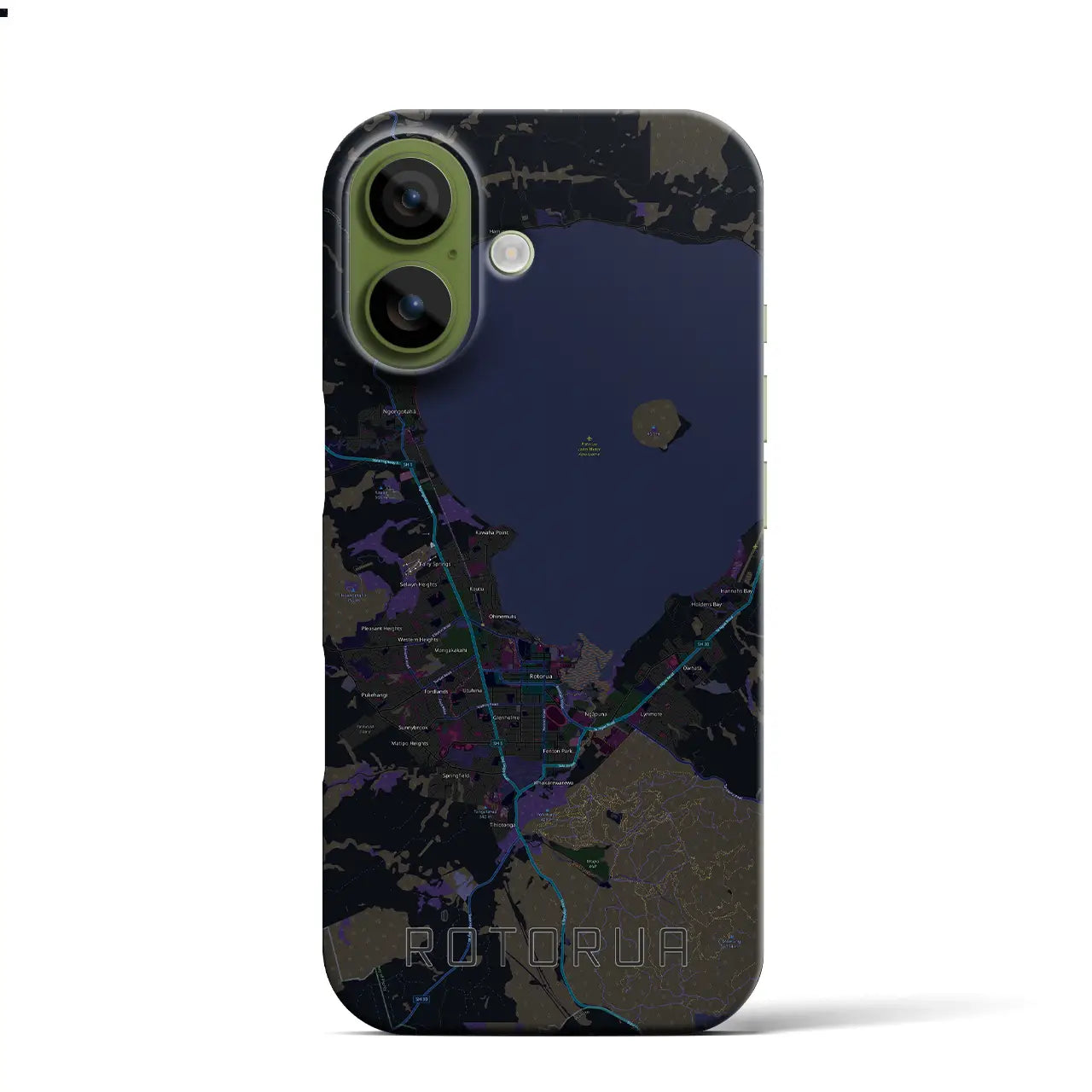 【ロトルア（ニュージーランド）】地図柄iPhoneケース（バックカバータイプ）