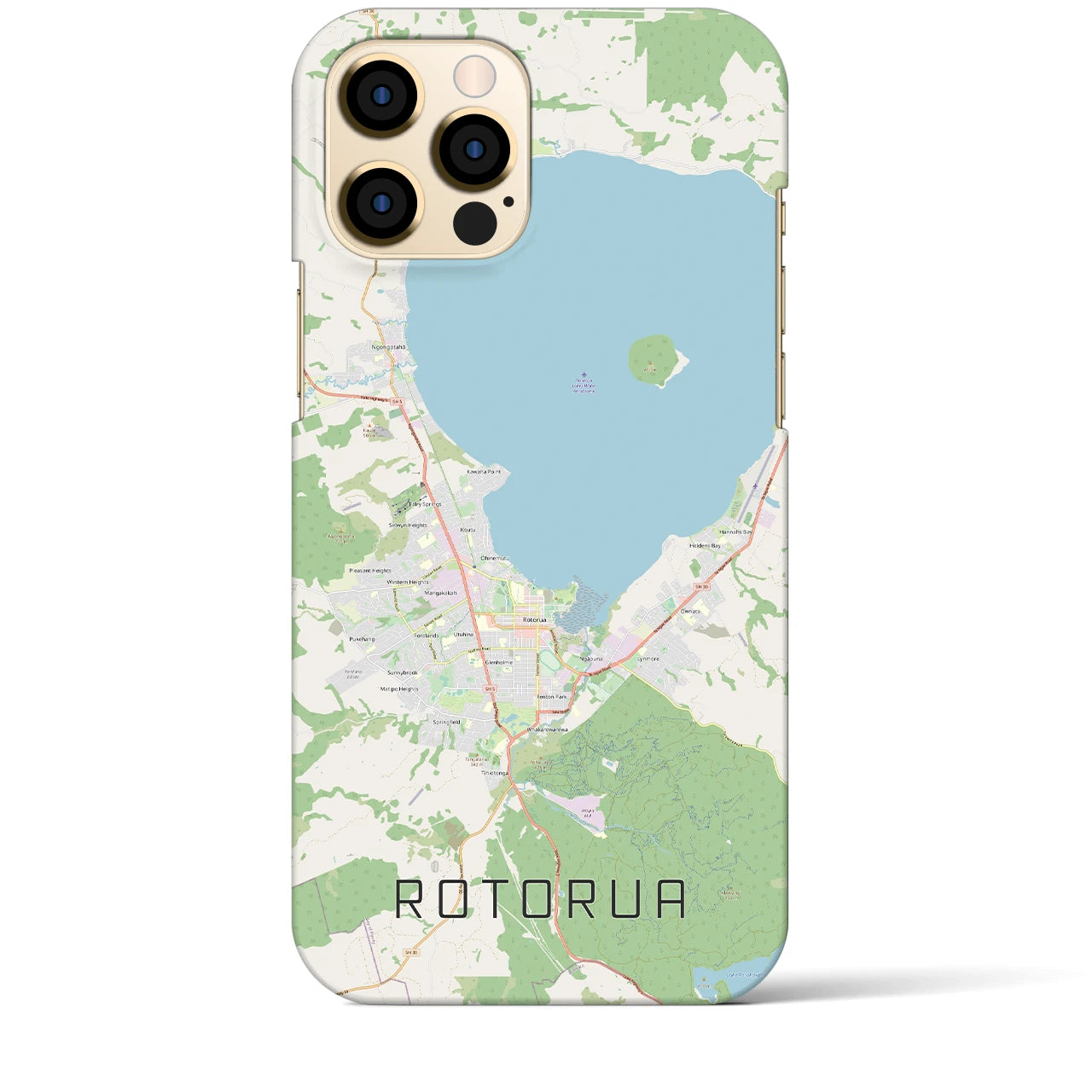 【ロトルア（ニュージーランド）】地図柄iPhoneケース（バックカバータイプ）