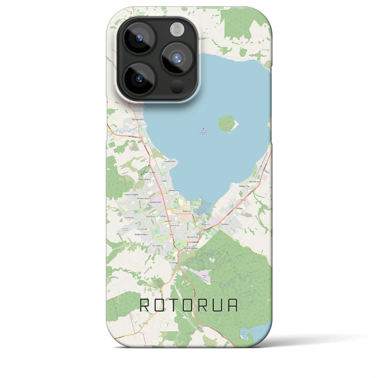 【ロトルア（ニュージーランド）】地図柄iPhoneケース（バックカバータイプ）