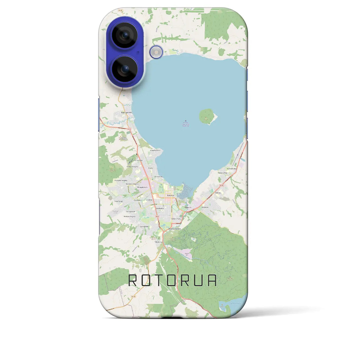 【ロトルア(ニュージーランド)】地図柄iPhoneケース(バックカバータイプ)ナチュラル・iPhone 16 Pro Max 用